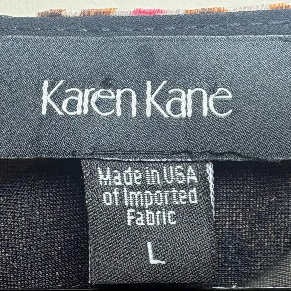 Karen Kane Red Multi Velvet Floral Bell-Sleeve Blouse